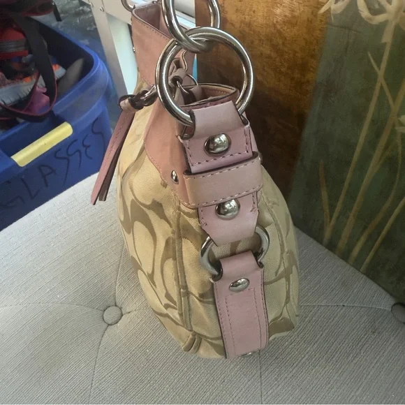 Coach Bag, Beige and Pink, F14708 - Picture 5 of 16